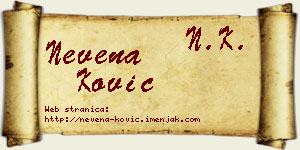 Nevena Ković vizit kartica